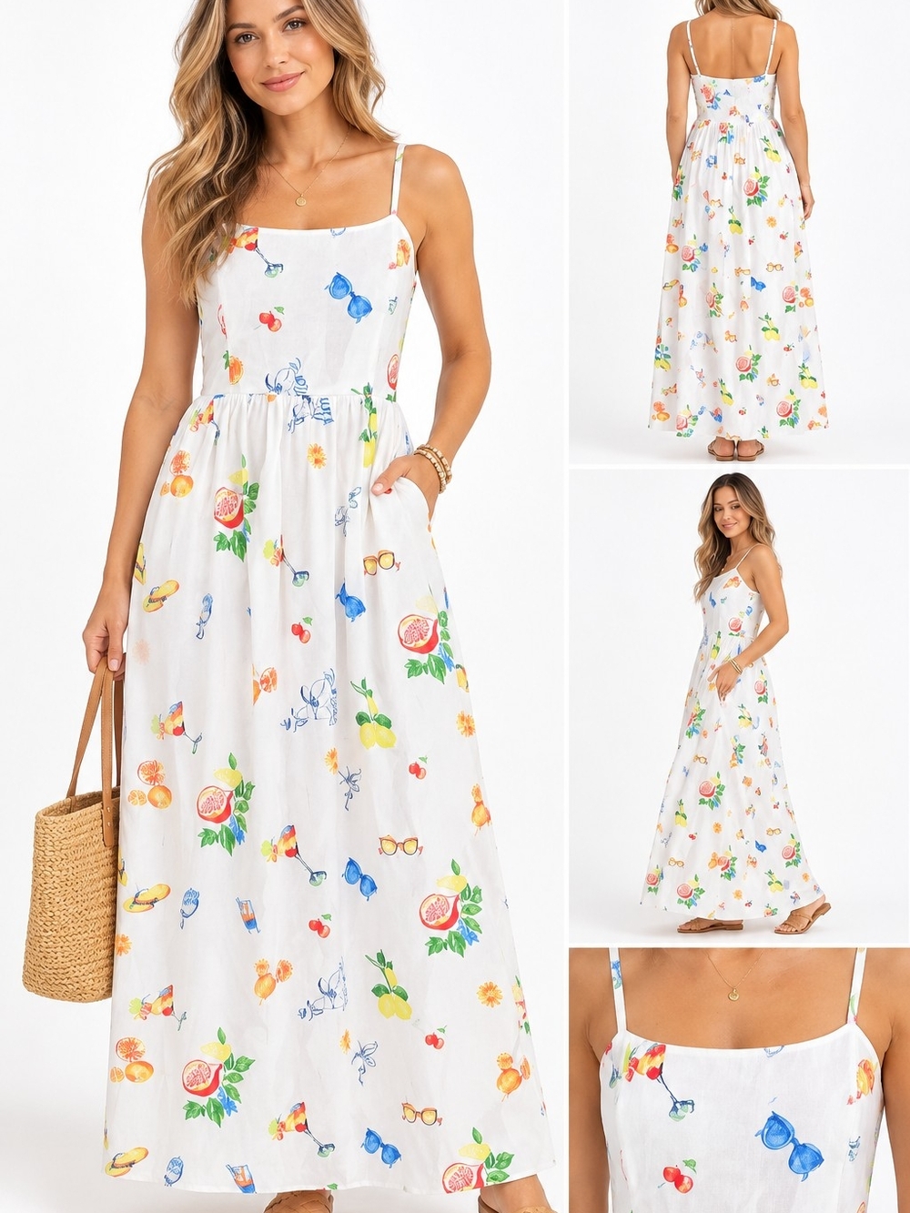 Rachel Zoe Summer Fun Maxi Dress Multicolor New Sz 10